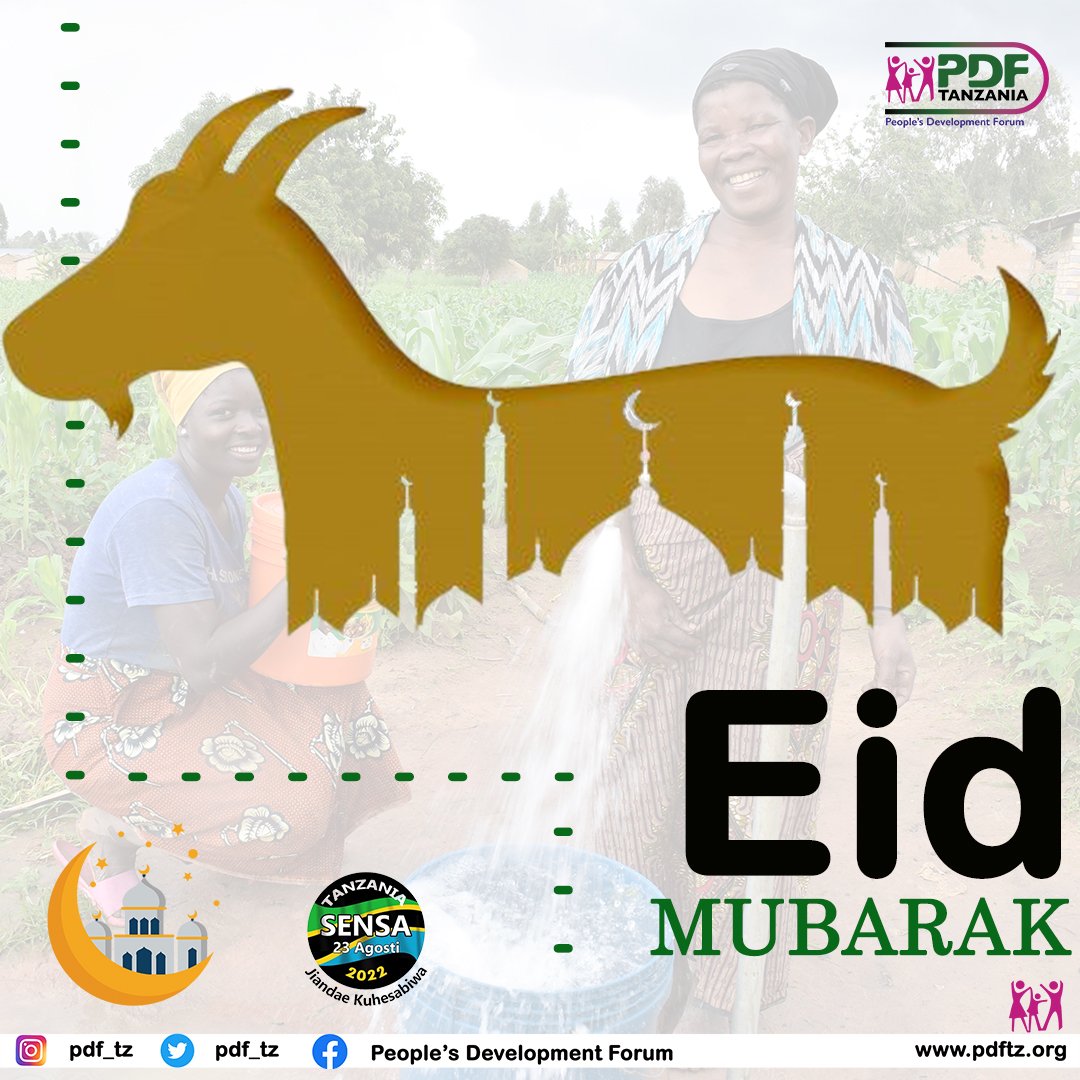pdf_tz's tweet photo. Eid-Al-Adha Mubarak kwako na Familia yako

#PeoplesDevelopmentForum
#FurahaUpendoAmani
#EidMubaraq https://t.co/X39gQtQe9K