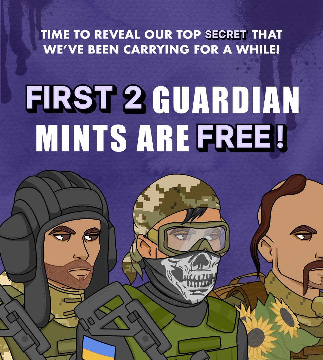 Dave_0602's tweet photo. 🔥PUBLIC MINT OF @GuardiansOfUkr IS NOW LIVE🔥

/FIRST 2 MINTS ARE FREE
//IF YOU MINT 3 YOU GET 2 MORE FOR FREE

MINT WEBSITE
https://t.co/n2vJB2rtiX

Happy Minting!✨

#nfts #freemint #eth #freenft #nftcommunity #nftdrop #crypto #nftart #NFTProject #nft @opensea https://t.co/dX1Usu3kPh