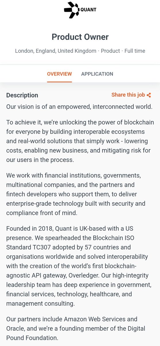 bigbagz30k's tweet photo. What an incredible opportunity for someone! $Qnt #Oracle #AWS #DPF #Overledger #MLT #QRC20 #Interoperability #TC307 #APIgateway #Agnostic #mdapps https://t.co/P9Zw9LHj4s