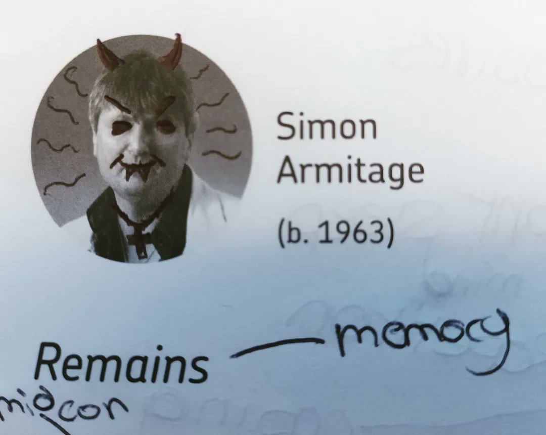 andreanhj's tweet photo. Embellished poets. Doodles in Billy's English Literature book.

P.S schools, please build more representative work books.

#Year9 #poetry #doodle #Billyness #MiniPortrait #portrait #thinking #drawing #AlfredLordTennyson #SimonArmitage #TedHughes #WilliamBlake #poetsofTwitter https://t.co/ummnLdBK5b