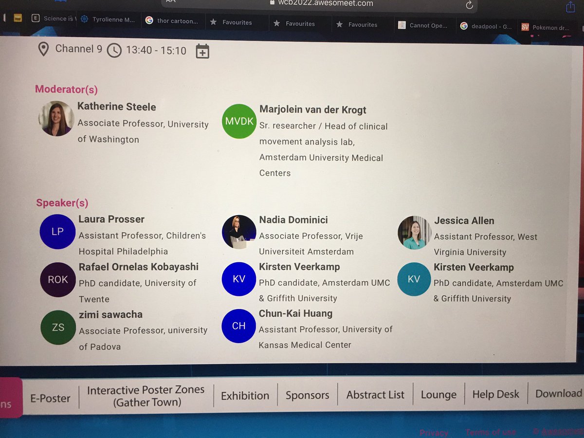 DominiciNad's tweet photo. I’m virtually at @2022Wcb with @Marjoleinvdk and Kat Steele moderators during the session: ‘Locomotion and Human Movement 2: Motor Control-Lower Extremity’ presenting Locomotor Primitives in Toddlers. Congrats, great presentations! 👍 #BabyGaitLab @VU_FBW #WCB2022 https://t.co/o9yxVtRrf3