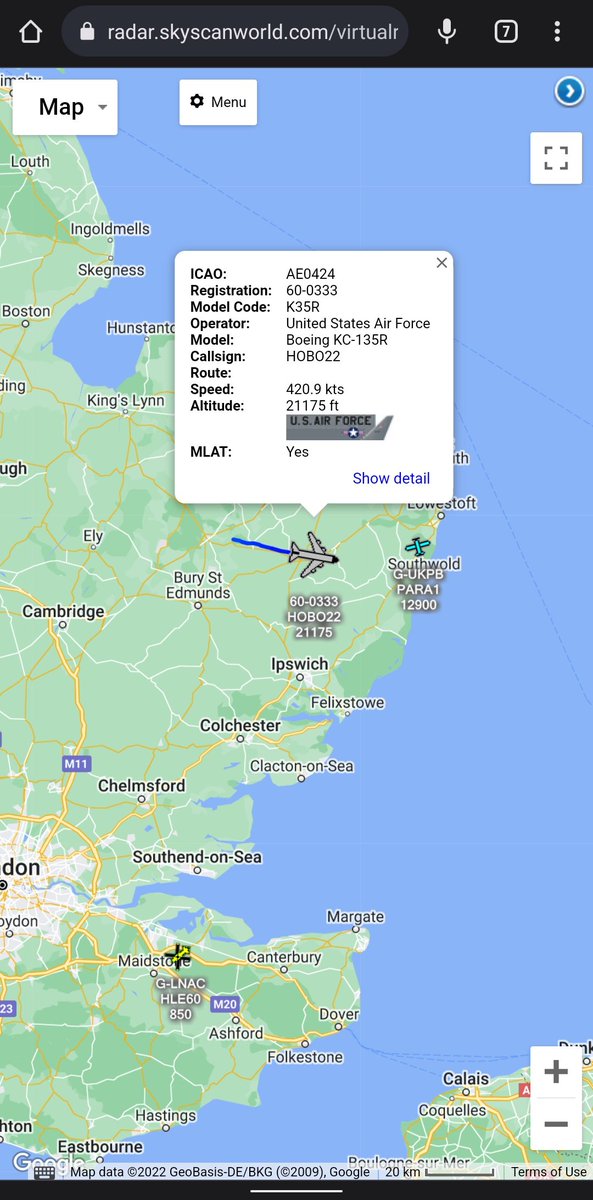 scan_sky's tweet photo. #USAF - Boeing KC-135R - 60-0333 - #HOBO22
Recently Departed From RAF Mildenhall π¬π§ πΊπΈ
The 2* Prefix In The Callsign Indicates A Mission Over Romania π·π΄. https://t.co/0ViAXwRJfT