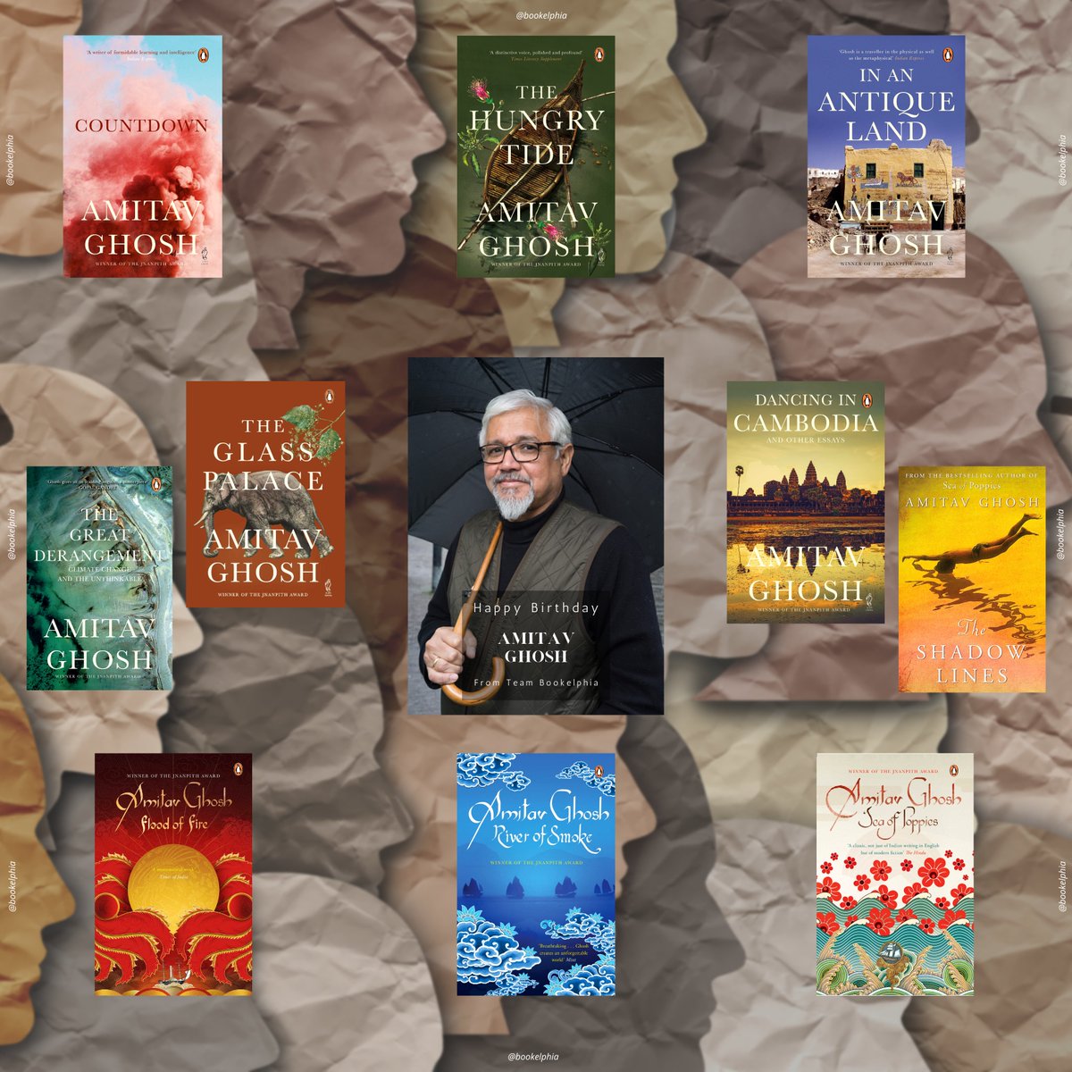 bookelphia's tweet photo. Wishing one of our favourite authors @GhoshAmitav a very happy birthday!

#HappyBirthday 

#IndianAuthor #books #book #booktwitter #booktwt #bookstagram #author #birthdayfeature #readwithbookelphia #humanhistory #diaspora #history #culture #fiction #novels #historicalfiction https://t.co/gz9yz78M39