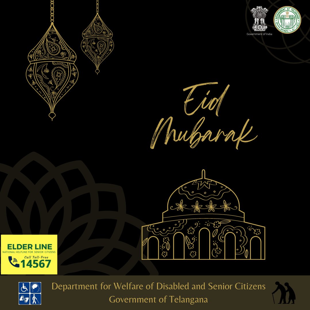 TS_Elderline's tweet photo. Elder Line wishes you #EidMubarak! 😇🤲🏻
#ElderLine, National Helpline for Senior citizens.
Call Toll-Free number - 14567

#eldercare #happyaging #seniorcitizens #telangana #socialjustice #telanganagovernment #empowerment #nationalhelplineforseniorcitizens #avoiceforseniorcitizens https://t.co/ZDaEtnHunF