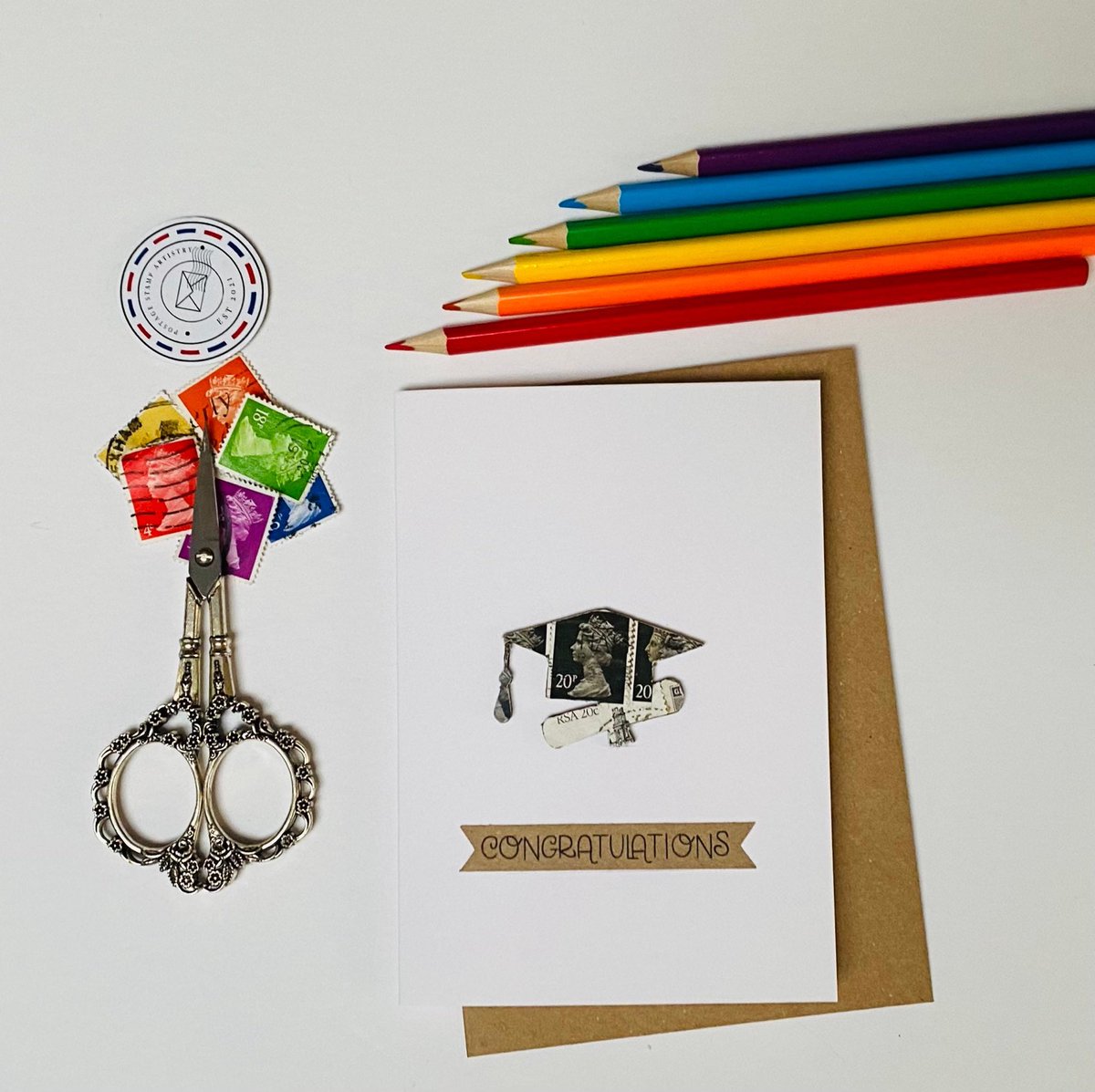 pstampartistry's tweet photo. Excited to share this item from my #etsy shop: Pick Your Graduation Card/Congratulations/Handmade/Vintage Postage Stamps Greeting Card - 6x4" Greeting Card https://t.co/EeyH3O1DQU
#ukgiftam #ukgifthour #gradcard #graduation #class2022 #stampcard #graduate #degree #Bsc #Msc #Ba https://t.co/WV57Jo6YdP