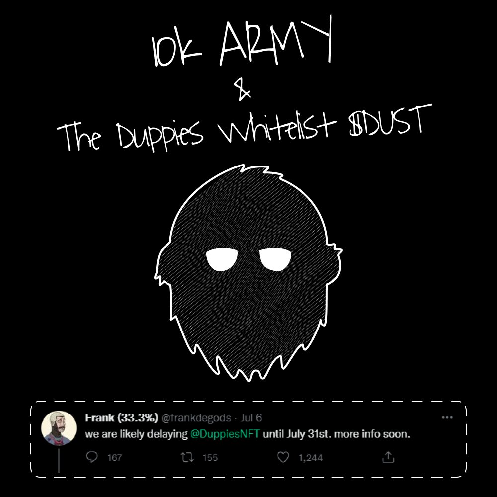 BUY $DUST FROM 50% of ROYALTIES?

VOTE NOW IN DISCORD.GG/10karmy