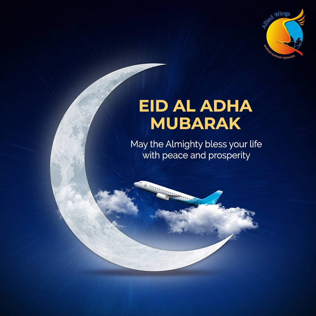 alliedwings's tweet photo. Eid Al Adha Mubarak!🌙
Wishing you happiness and prosperity, from Team Allied Wings!
.
#EidMubarak #Eid #AlliedWings #Plane #Explore #pilot #pilotlife #plane #aircraft #studentpilot #aviation #aviationlovers #aviation4u #avgeek #aviator #flying #flyingschool #airplane #mumbai https://t.co/gCV7MeSTe9