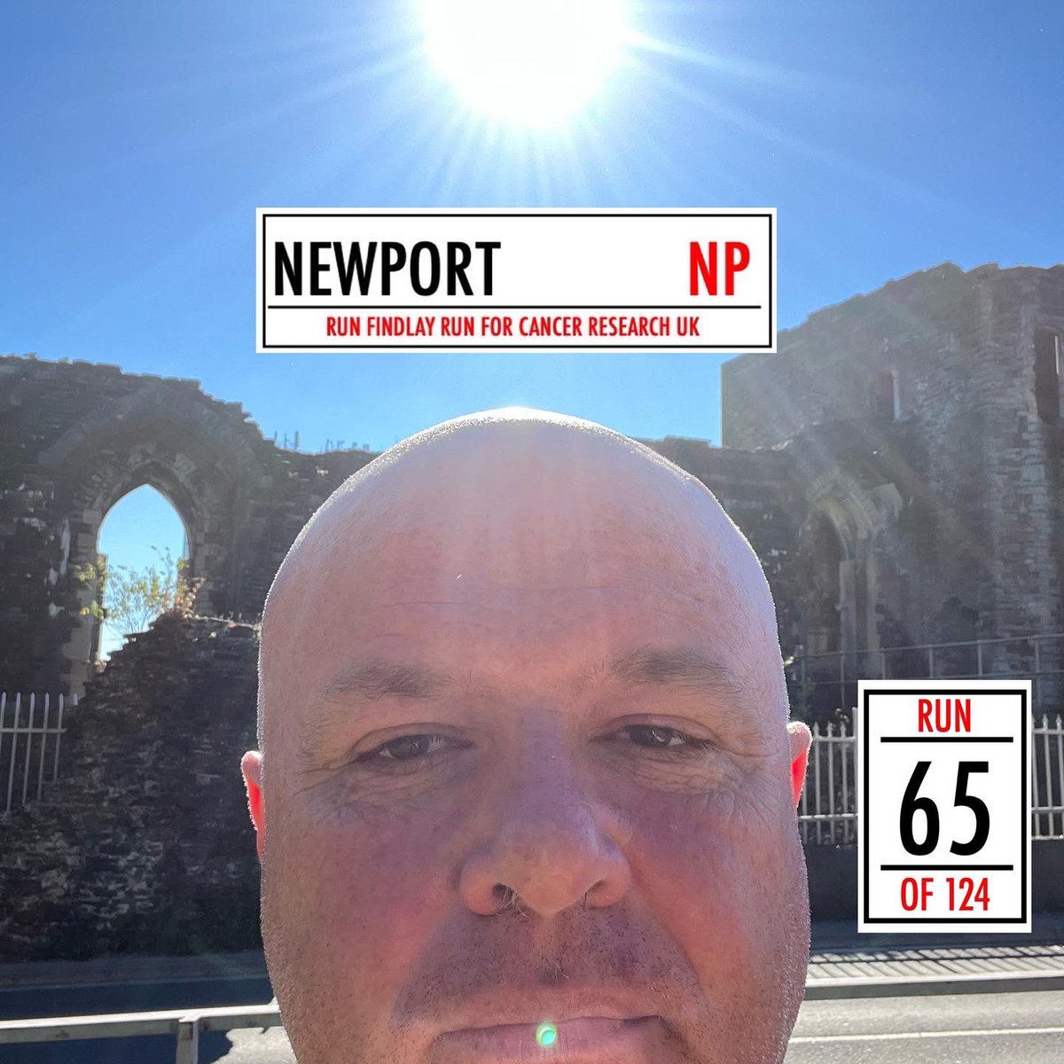 RunFindlayRun's tweet image. Run 65/124  #RunFindlayRun for @CR_UK 10km every postcode UK.  #Newport ancient #Castle  Tough day but knew had to get up get it done before  sun ☀️ heats things up too much. Few blocked paths on planned route so went off piste and randomly ran round and round streets and parks