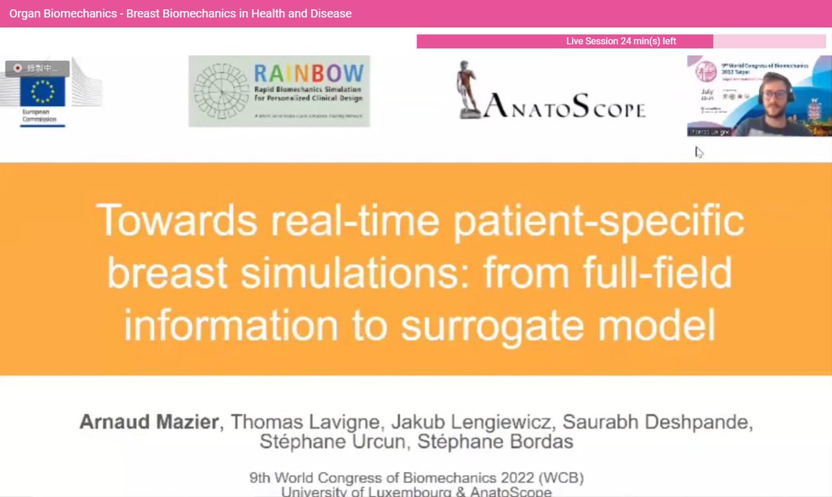 I was glad to see our #research work presented at #WCB2022 (World Congress of Biomechanics), Taipei, by <a href="/ArnaudMazier/">Arnaud Mazier</a> . Thanks again to the <a href="/LegatoTeam/">Legato_Team</a> , <a href="/stephanebordas/">Stéphane P.A. Bordas Fellow Learned Soc. of Wales</a> , Stephane Urcun, <a href="/Saurabh1715/">Saurabh Deshpande</a> , <a href="/JLengiewicz/">Jakub Lengiewicz</a>  and François Hild for their implication in this project.