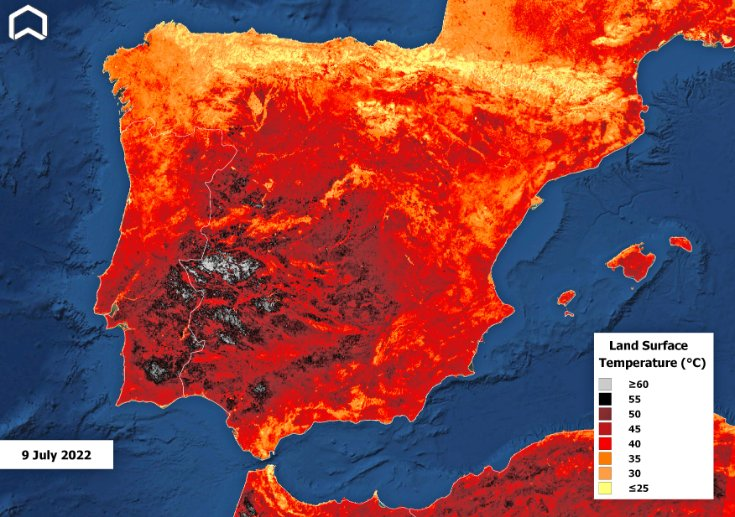 huellaperro's tweet photo. @picazomario Temperatura del suelo ayer. Masas arbóreas en España https://t.co/EeaJ8stAhY