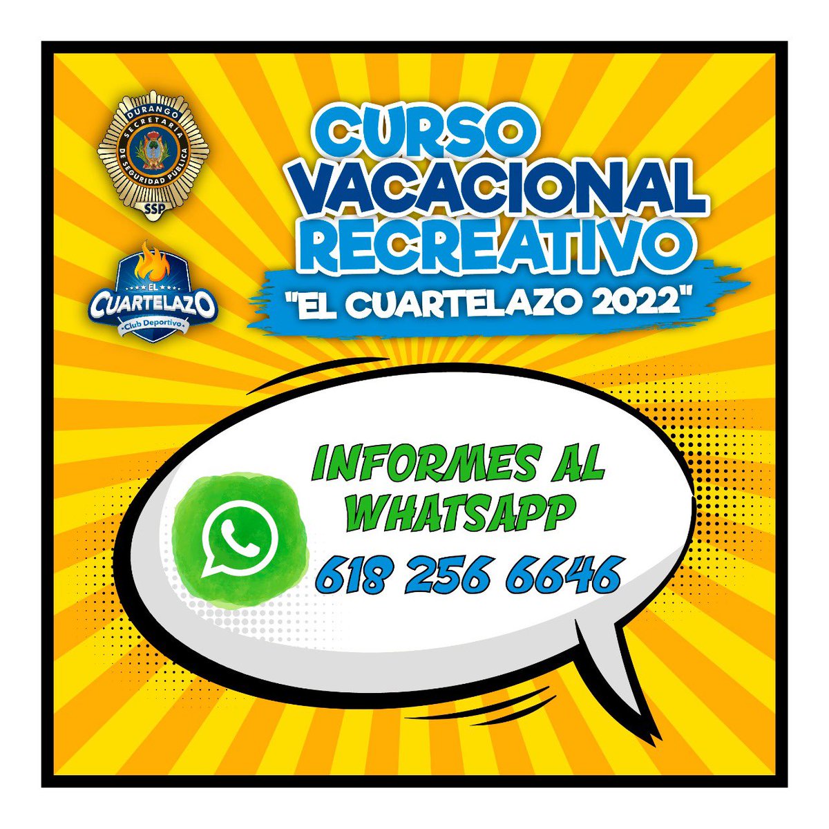 ¡Mañana comenzamos el #cursodeverano en #ElCuartelazo ☀️🏊🏻🛟!
¿Niñas, niños y adolescentes, ya se inscribieron? aún están a tiempo, comuníquense con nosotros vía #WhatsApp