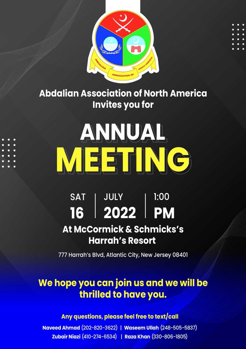 AbdaliansN's tweet photo. The Abdalian Association of North America wishes you and your loved ones a very happy Eid.

Please don't forget to come to the Annual Meeting 2022 on Saturday, July 16th 2022, in Atlantic City, NJ, from 1-4 PM EST. https://t.co/f2aamgv0gG