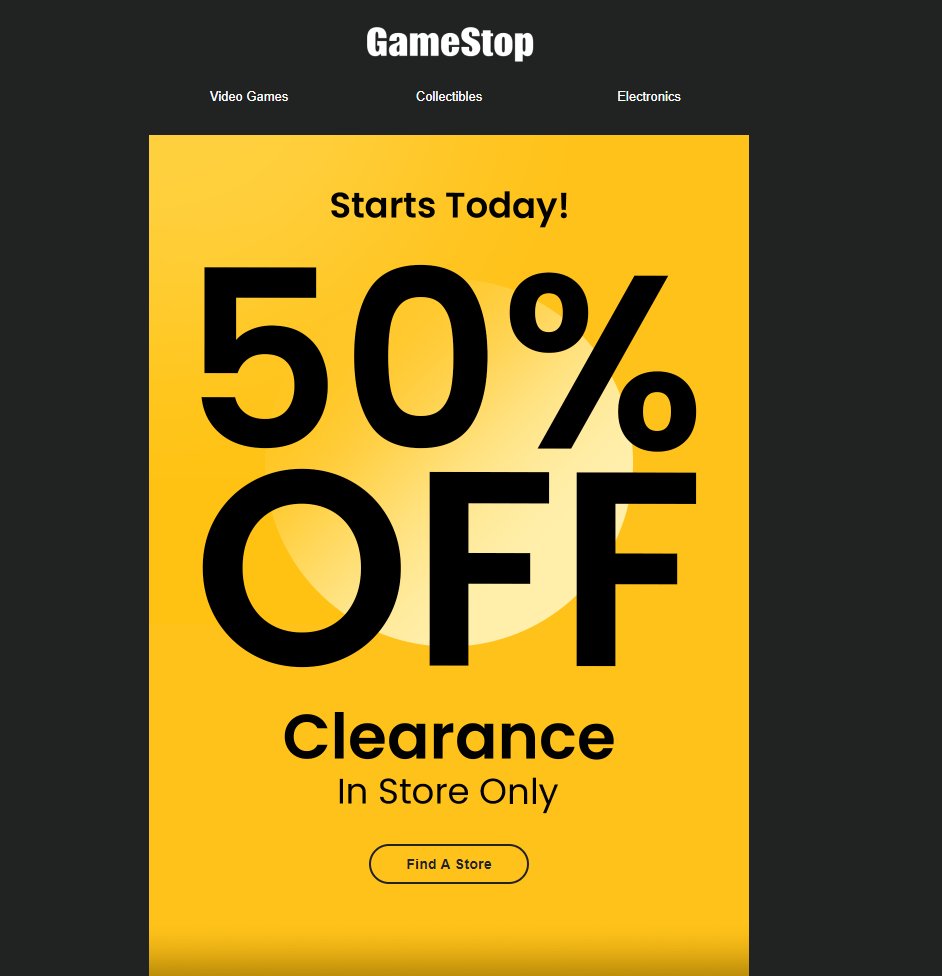 Wario64 on X: GameStop has a 50% off clearance sale in-stores only  starting today. Store locator:    / X