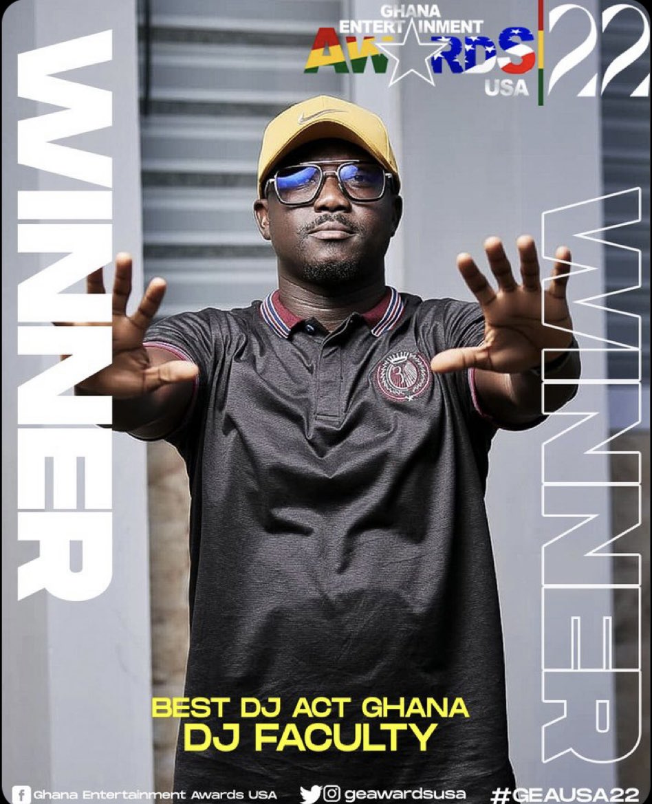 djfacultygh's tweet photo. I was completely unaware that you were contemplating me for this accolade. Therefore, it comes as a surprise. The only thing I can do is to express my sincere gratitude to the whole DJ fraternity, my work colleagues @tv3_ghana @3fm927 and Ghana. #God #hustle #daterush https://t.co/1dRToHh9l8