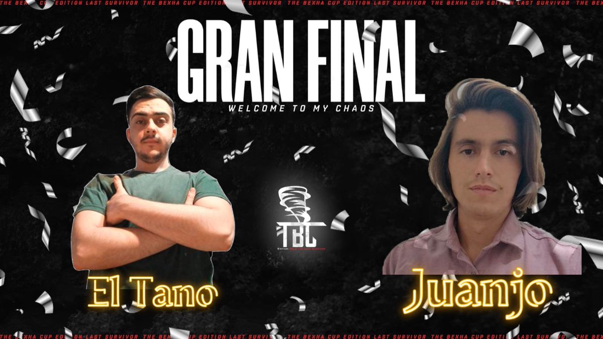 🔥 Gran Final 💥
🔴Bexha Cup Male Edition 🔴
🗓Domingo 10 de Julio
🇦🇷@TanoCoc 🆚
<a href="/JuanJos58864367/">JuanjoFdeZzz</a> 🇲🇽
⏳8.pm 🇲🇽
🤑$250 Dlls al 🏆 Ganador
⚪️Rifa de 2 pases a Espectadores 🥳
🔸No se lo pueden perder 😱
🔵FB m.facebook.com/andreasbexha22/
🟣 twitch.tv/andreas_bexha