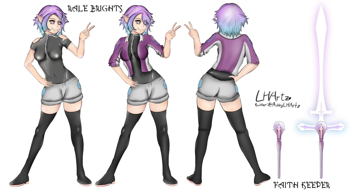 Myst_hartz's tweet photo. Finished my new OC! Her name is Rale Brights, self buff support/dps. 
For the uncensored character sheet you can check 
@ash_after_dark (NSFW)
 
#OC #elfling https://t.co/kqwX2CXdSu
