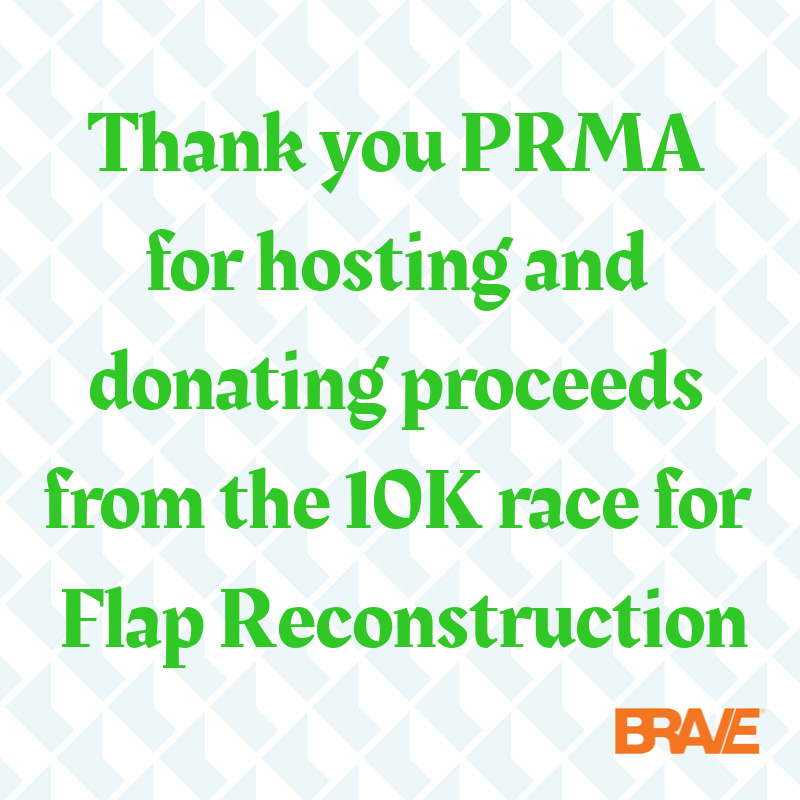 On May 21, @DiepFlapBreast hosted a 10k race to celebrate the completion of 10k flap-based breast reconstruction procedures. The proceeds from the race were donated to DiepC Foundation @6state and BRAVE Coalition.  Thank you PRMA!  
 #flapreconstruction #DEIP
