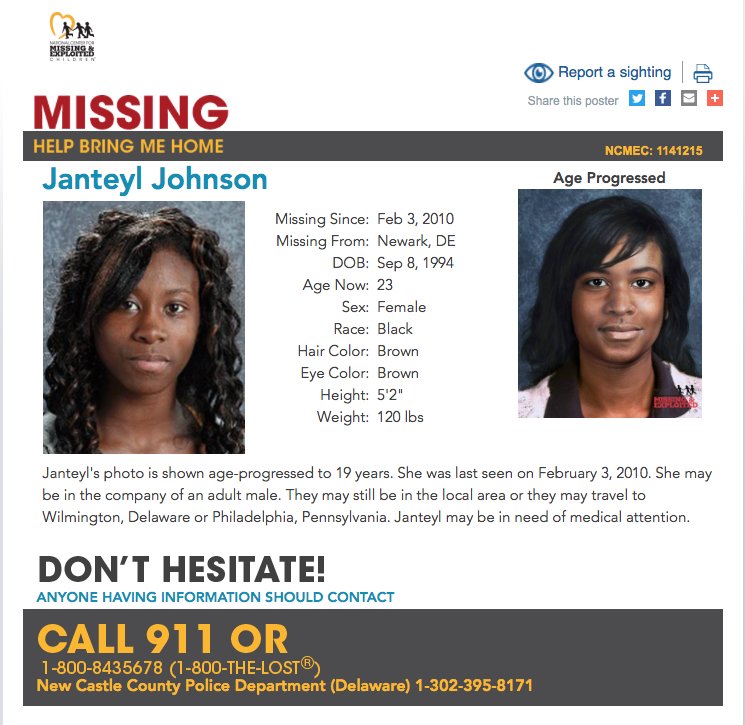 I've Been Looking Into Delaware Cold Cases And Shes Been Missing For 12 years With Almost 0 News Coverage