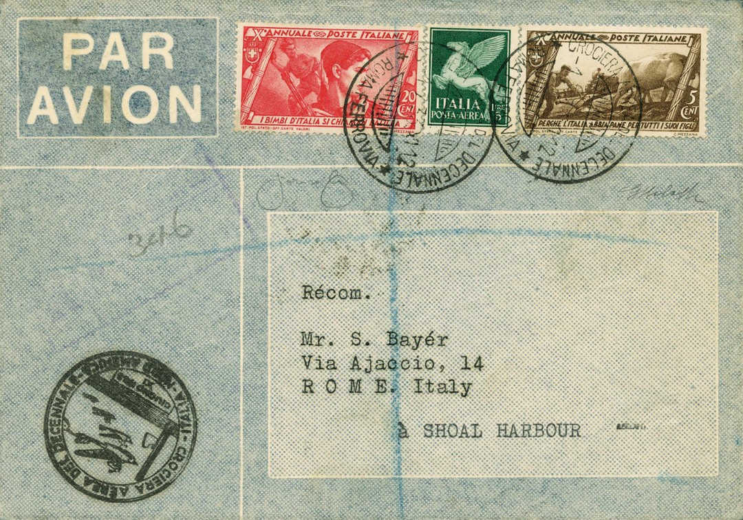 SVaccariSpace's tweet photo. 1933 Italo Balbo CROCIERA AEREA DEL DECENNALE P. 1
CORRIERE SUPPLEMENTARE per NEW YORK e SHOAL HARBOUR 1.7.1933
RARITÀ TRATTATIVA PRIVATA Ex Coll “Alfredo #Bessone”

https://t.co/wzzVsyxxwY
Email: info@airmailandspace.com

#philately #francobollo #stamp #sello #timbre #briefmarke https://t.co/3PZyTW2BdP