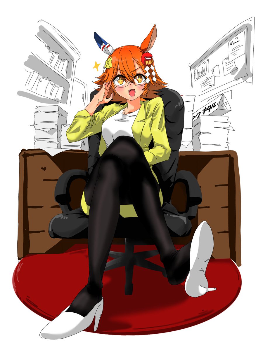 matikanefukukitaru (umamusume) 1girl animal ears horse ears orange hair solo pantyhose horse girl  illustration images