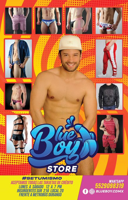 Gratis aquí @revistaboysmx de JULIO. #BLUEBOY es una boutique underwear y de accesorios. ?Insurgentes