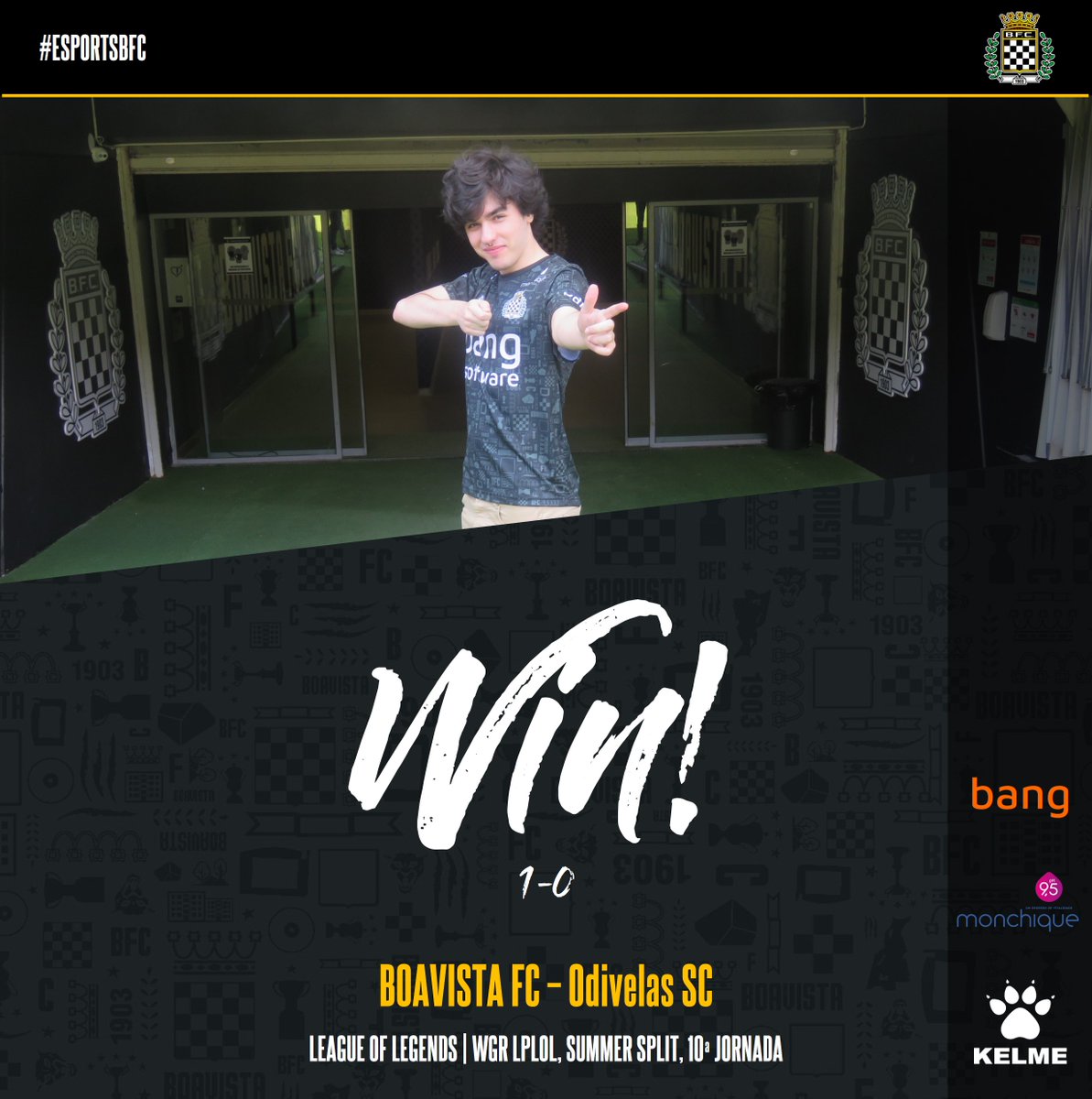 🎮 League of Legends
🏆 @WGR_LPLOL, Summer Split, J10

⏱️ Boavista FC 1-0 Odivelas SC

𝗢𝗕𝗥𝗜𝗚𝗔𝗗𝗢 𝗣𝗘𝗟𝗢 𝗧𝗘𝗨 𝗔𝗣𝗢𝗜𝗢! 🏁👊

#EsportsBFC #BoavistaFC #OrgulhoAxadrezado #WGRLPLOL