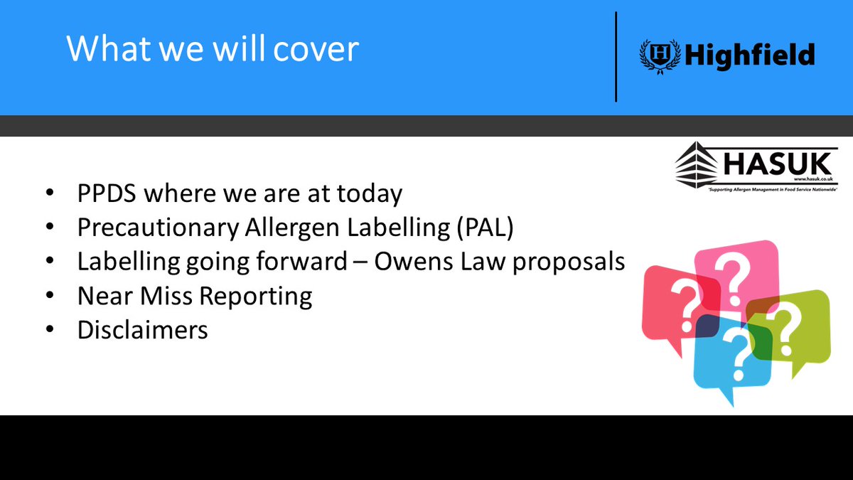 We will be presenting an #Allergen Update with @askhighfield  training on Tuesday 19th of July, 12:00pm-13:30pm - I hope you all can join us for this free session

Sign up for free using the link below.
#PrecautionaryAllergenLabelling #PAL #OwensLaw #FSA

lnkd.in/gYXzCCzD