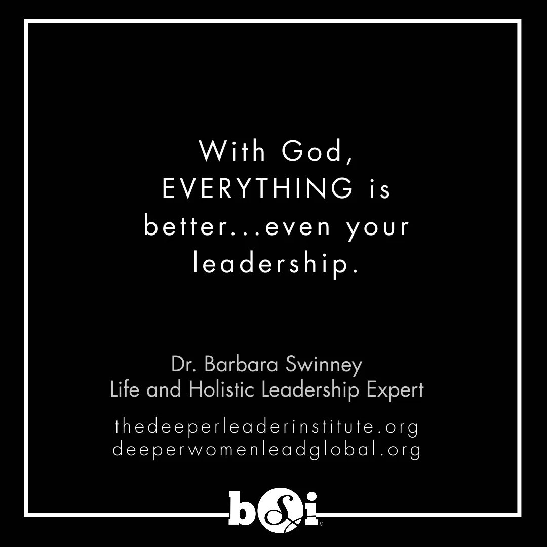 drbswinney's tweet photo. DEEPER Leader Wisdom: You can’t do this alone…at times, you can’t even do it with people. In your own might you’ll get great results. With God, you’ll make great impact…because with Him EVERYTHING is better. 1 Cor 1:5
#itsalwaysdeeper #lifeandholisticleadershipexpert https://t.co/vCSOeLNydo
