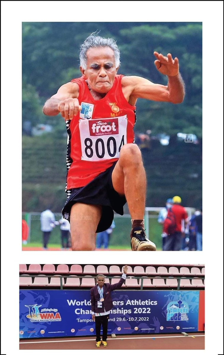 Gokulam Gopalan (@gokulamgopalan) on Twitter photo Kudos to whoever coined the phrase 'age is just a number'! Ex-MLA from Piravom #MJJacob has won bronze at the world masters championship at the age of 81! He represented India at the 200m and 800m hurdles. What a man! What a story!
<a href="/GokulamKeralaFC/">Gokulam Kerala FC</a> #Piravom #Kerala #MLA Kudos to whoever coined the phrase 'age is just a number'! Ex-MLA from Piravom #MJJacob has won bronze at the world masters championship at the age of 81! He represented India at the 200m and 800m hurdles. What a man! What a story!
<a href="/GokulamKeralaFC/">Gokulam Kerala FC</a> #Piravom #Kerala #MLA