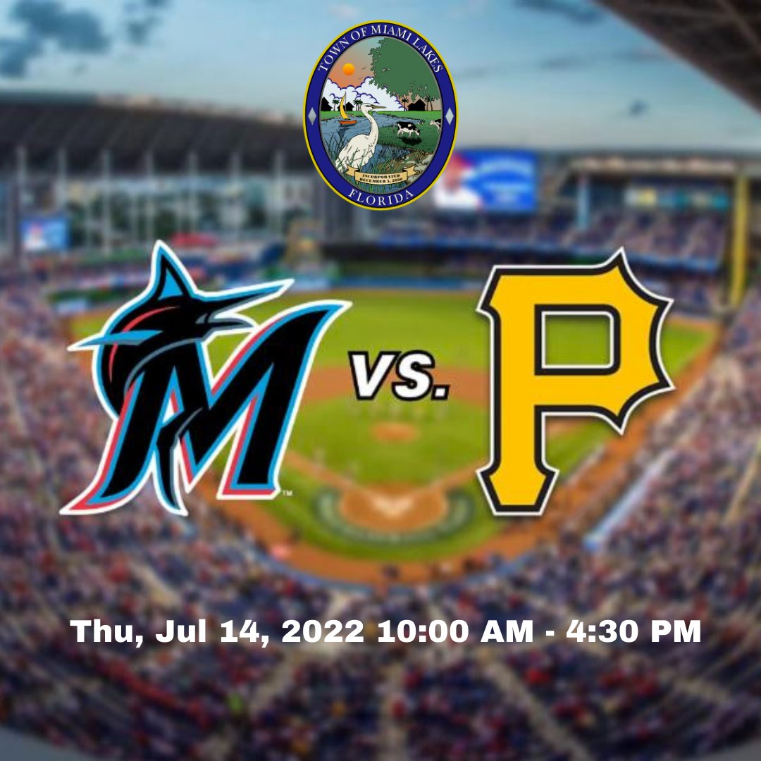 Member Event – <a href="/MiamiLakesNews/">Miami Lakes, FL</a> is hosting a senior field trip to the Marlins vs. Pittsburgh Pirates game on Thursday July 14 at 12:10 pm. The bus will depart at 10AM from Town Hall. 

More information at miamilakes-fl.gov

#miamimarlins #marlinsgame #townofmiamilakes
