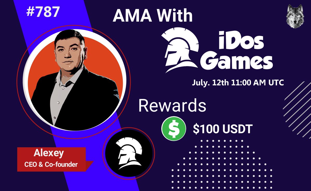 🤍AMA Series With iDos Games 🎁Prize: $100 USDT 📆Date: July 12th 11:00 AM UTC 🏨 Venue: t.me/CryptoTiTans0 Rules : t.me/CryptoTitansCH… 🖤 Follow @iDosNFT & @CryptoTitans1 2. Like Retweet & Comment Your Questions (3 Questions Max) Tag 3 friends.