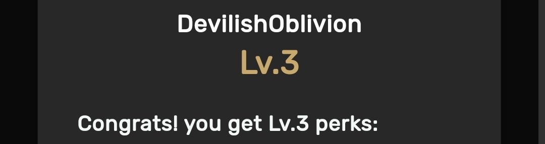 Devilish_TRO's tweet photo. Holy schnikes! We hit Level 3 finally! It's been a long journey and I'm so grateful for those who've been here along the way! https://t.co/6w4EsgyTP6