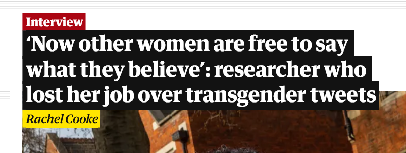 This is a completely bonkers interpretation of the Forstater tribunal result. Forstater won because CGD had no policies in place and SENT EMAILS saying they were discriminating against her  because of her belief. That doesn't mean 'women are free to say what they believe'.