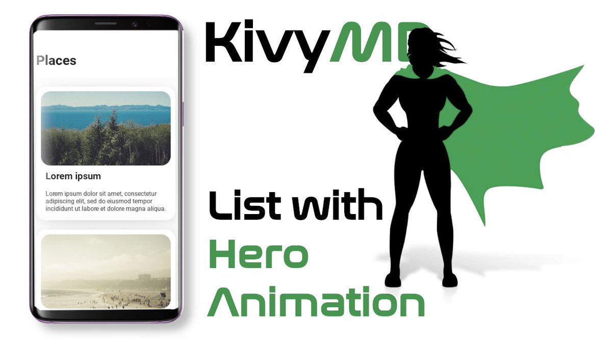 KivyMD's tweet photo. Example of creating a simple list with a Hero animation effect in @KivyMD library - https://t.co/cl1j5SBkmE https://t.co/u7jMseLmNG
