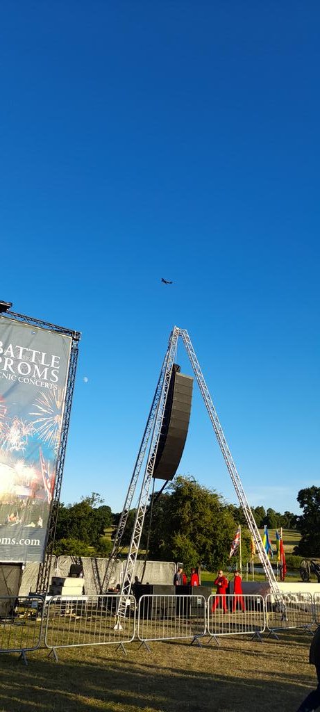 What a great evening at the #battleproms . Spitfire display against a clear blue sky was amazing and had the crowd on its feet.