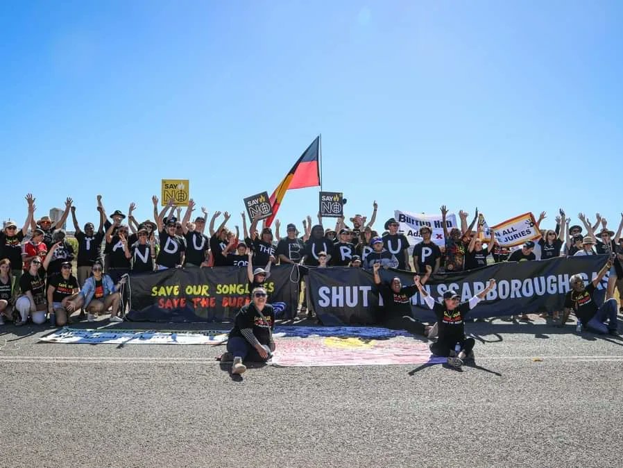 SaveBurrup's tweet photo. Thank you to everyone who joined us today to March for Country at Murujuga.

We are drawing a line. No more industry on the Burrup.

#SaveOurSonglines #StopScarboroughGas #StopBurrupHub https://t.co/7xKQWrYTKz