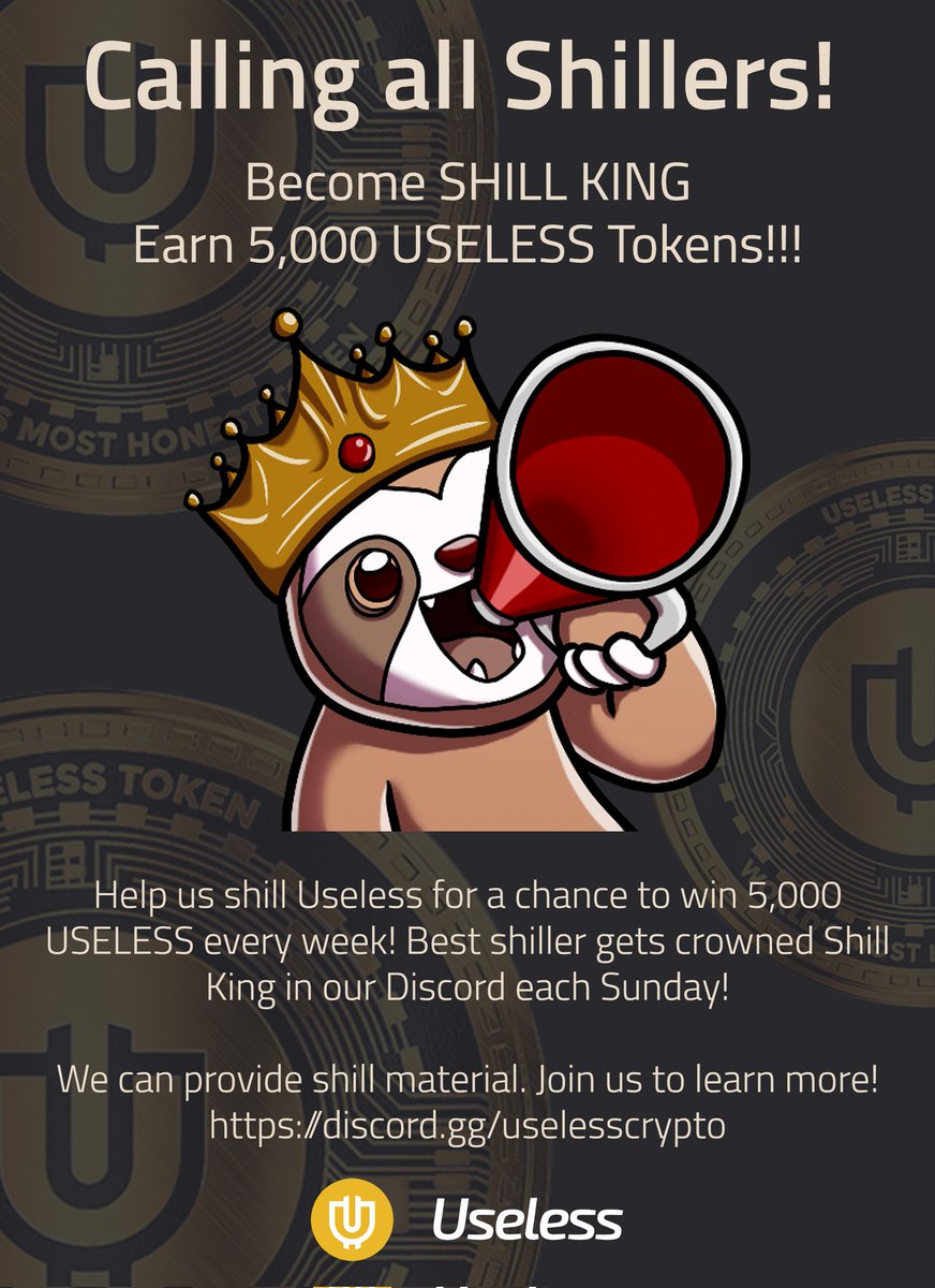 UselessMainly's tweet photo. Did you guys know that we give out weekly #rewards for meme king and shill king? Make memes, spread the word and save your chance of receiving *checks notes* 5,000 $1USE!!! 

#UselessCrypto #WeAreUseless @uselesscrypto https://t.co/V2SJkvMO89