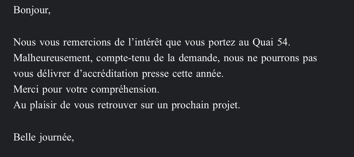 Oh l’audace. <a href="/quai54wsc/">Quai 54</a> 👏🏻