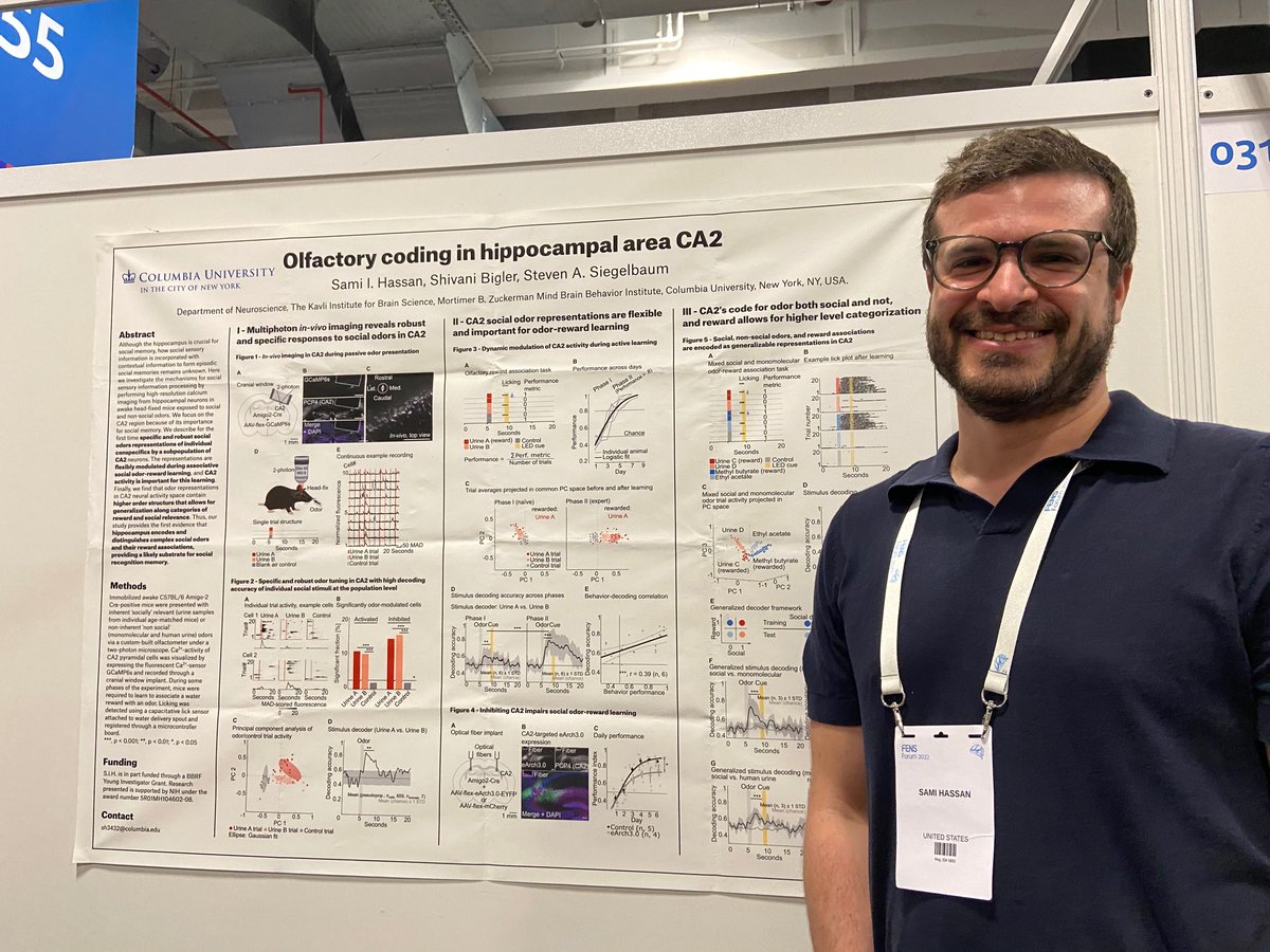 The Kavli Foundation (@kavlifoundation) on Twitter photo You still have time to learn about olfactory coding in hippocampal area CA2 🤯😎🧠 Visit Sami Hassan’s poster (S01-030) from Steven Siegelbaum’s group <a href="/Columbia/">Columbia University</a> #KavliNeuro #KavliInstitute You still have time to learn about olfactory coding in hippocampal area CA2 🤯😎🧠 Visit Sami Hassan’s poster (S01-030) from Steven Siegelbaum’s group <a href="/Columbia/">Columbia University</a> #KavliNeuro #KavliInstitute