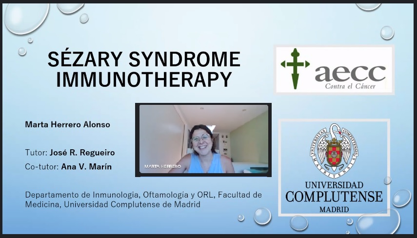 Sézary Syndrome UCM (@sezaryucm) on Twitter photo Marta Herrero, estudiante del Máster en BBMB de la UCM, defenderá mañana su TFM “Inmunoterapia del Síndrome de Sézary”. Agradecemos a la AECC y al Ministerio su apoyo económico. Mucha suerte Marta!
<a href="/unicomplutense/">Complutense</a> <a href="/ucm_medicina/">Medicina UCM</a> <a href="/AreaUcm/">Immunology Department. School of Medicine. UCM</a> <a href="/ContraCancerEs/">Asociación Española Contra el Cáncer</a> <a href="/SezaryUCM/">Sézary Syndrome UCM</a> <a href="/CienciaGob/">Ministerio de Ciencia, Innovación y Universidades</a> Marta Herrero, estudiante del Máster en BBMB de la UCM, defenderá mañana su TFM “Inmunoterapia del Síndrome de Sézary”. Agradecemos a la AECC y al Ministerio su apoyo económico. Mucha suerte Marta!
<a href="/unicomplutense/">Complutense</a> <a href="/ucm_medicina/">Medicina UCM</a> <a href="/AreaUcm/">Immunology Department. School of Medicine. UCM</a> <a href="/ContraCancerEs/">Asociación Española Contra el Cáncer</a> <a href="/SezaryUCM/">Sézary Syndrome UCM</a> <a href="/CienciaGob/">Ministerio de Ciencia, Innovación y Universidades</a>