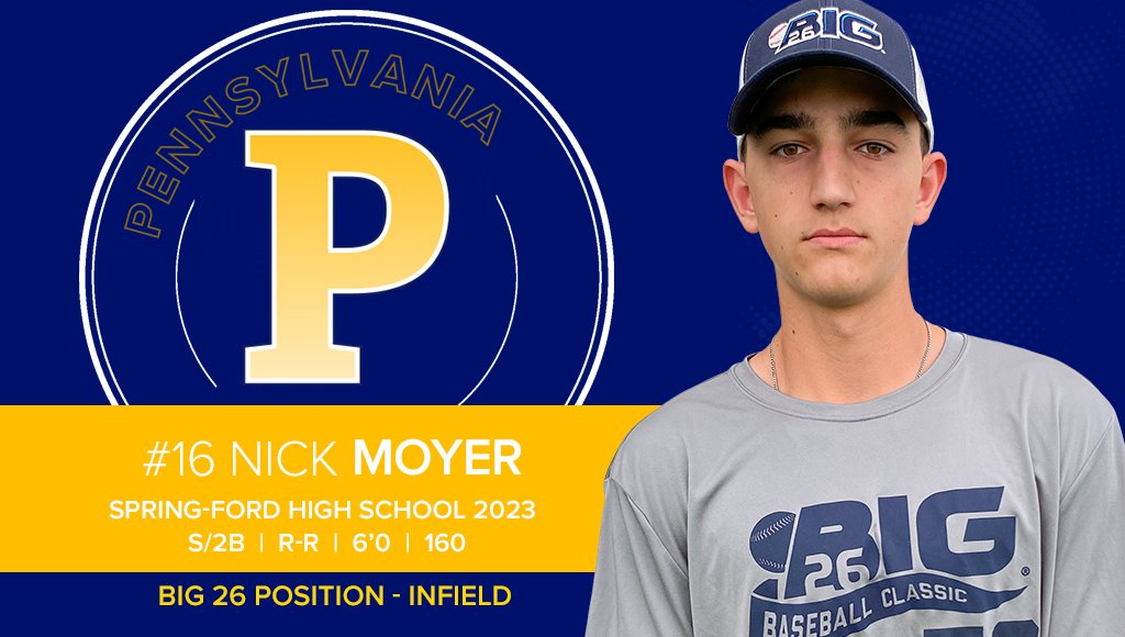 Big26Baseball's tweet photo. 🔹PA PLAYER SPOTLIGHT🔹
#16 Nick Moyer
Spring-Ford | 2023 | INF
Nick &amp; Team PA host Maryland at FNB Field in Harrisburg July 15-17. 
🔗https://t.co/N3fucMLwsG for links to ☑️Scout RSVP, 🎟️Fan Tix &amp; 📧Enews. @Nick_Moyer2 @SFRamsBaseball https://t.co/YqLL7hSFhB