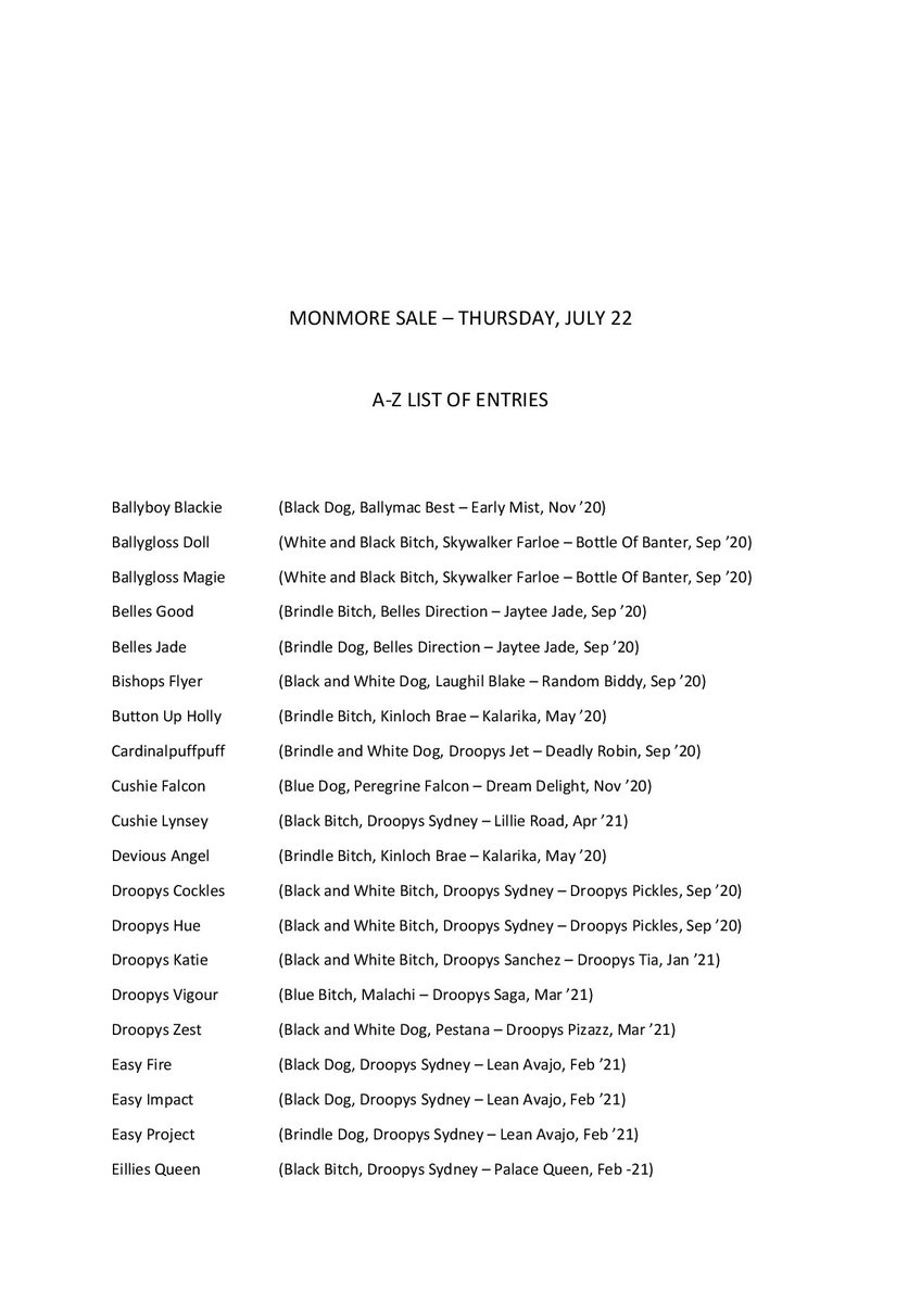 AnIrGreySale's tweet photo. The catalogue for our @Monmoredogs sale will be online from tomorrow but in the meantime you can check out those dogs attending below. https://t.co/HoiTACe22X