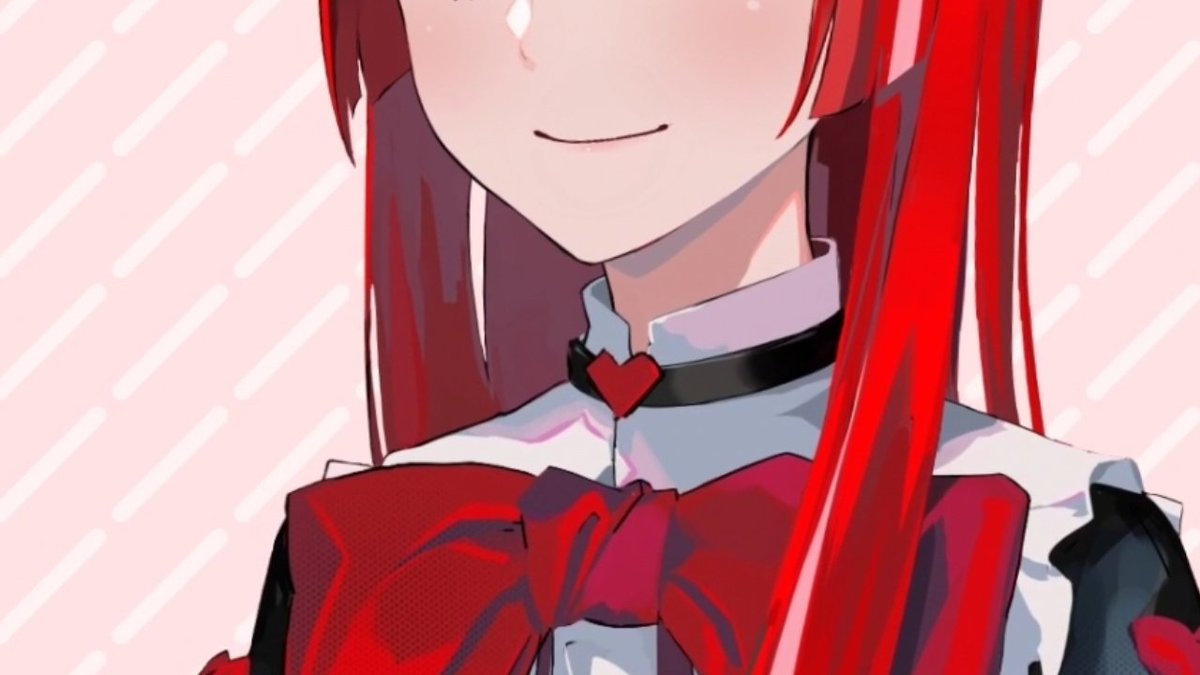 kureiji ollie 1girl solo red hair bow smile red bow long hair  illustration images
