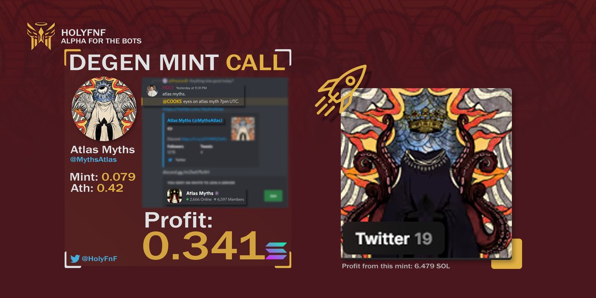 Another successful meta degen mint call for the fam by our Chef @MiuriMorioka . @MythsAtlas from 0.079sol to 0.42sol ath. cto <a href="/kidknotnft/">Kid Knot</a> for the success.