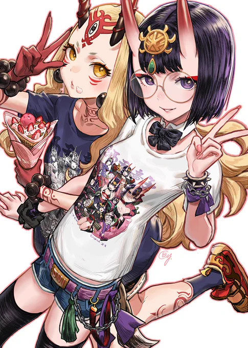 酒呑童子と茨木童子 
Shuten Douji and Ibaraki Douji
#FGO 