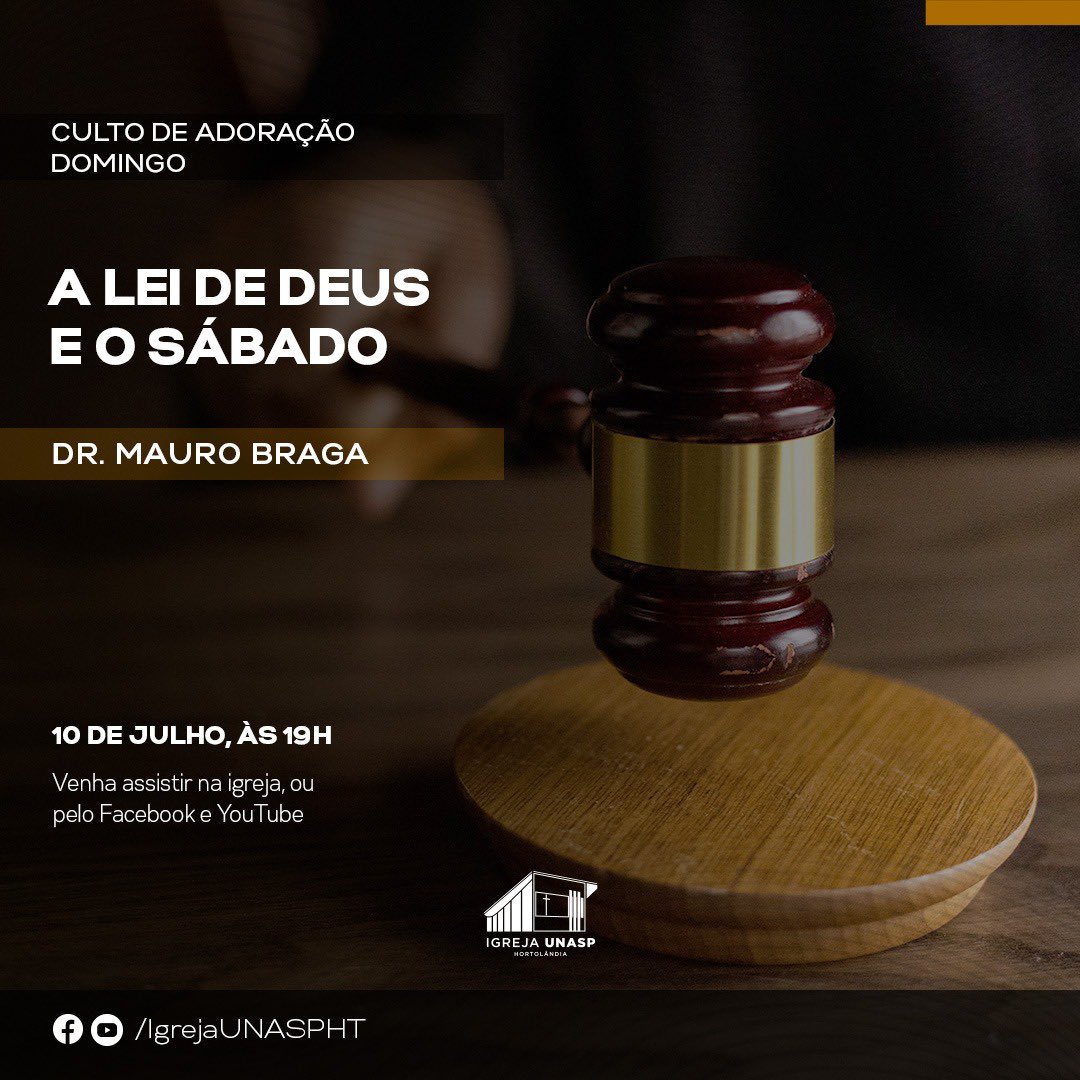 IgrejaUnaspHT's tweet photo. *Culto de Adoração* 

Hoje continuaremos com a nossa _2ª Temporada_ da série _Bíblia entre Amigos_   com o *Dr Mauro Braga*
Ele nos trará uma bela reflexão.

Aproveite este momento para convidar os seus amigos. https://t.co/yPPGqlIyWY