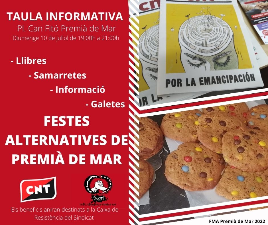 Avui 10 de juliol, posarem taula informativa a les festes alternatives de #PremiadeMar del <a href="/elmoti_pdm/">El Motí</a> 
Passeu-vos i gaudiu de l'últim dia de festa major de Premià