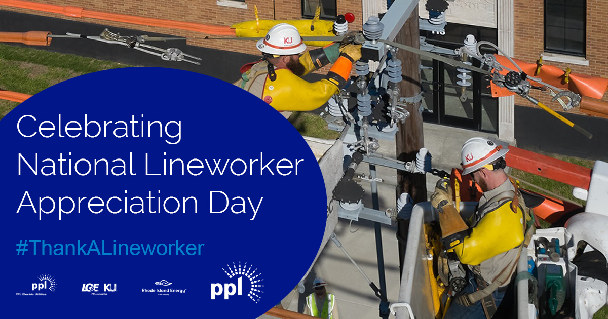 Today and every day, we celebrate the thousands of dedicated men and women at @PPLElectric, @LGE-KU & @WeAreRIEnergy who work on the front lines to keep vital energy flowing to the customers and communities we serve.! Proud to join @Edison_Electric and @IBEW to #ThankALineworker