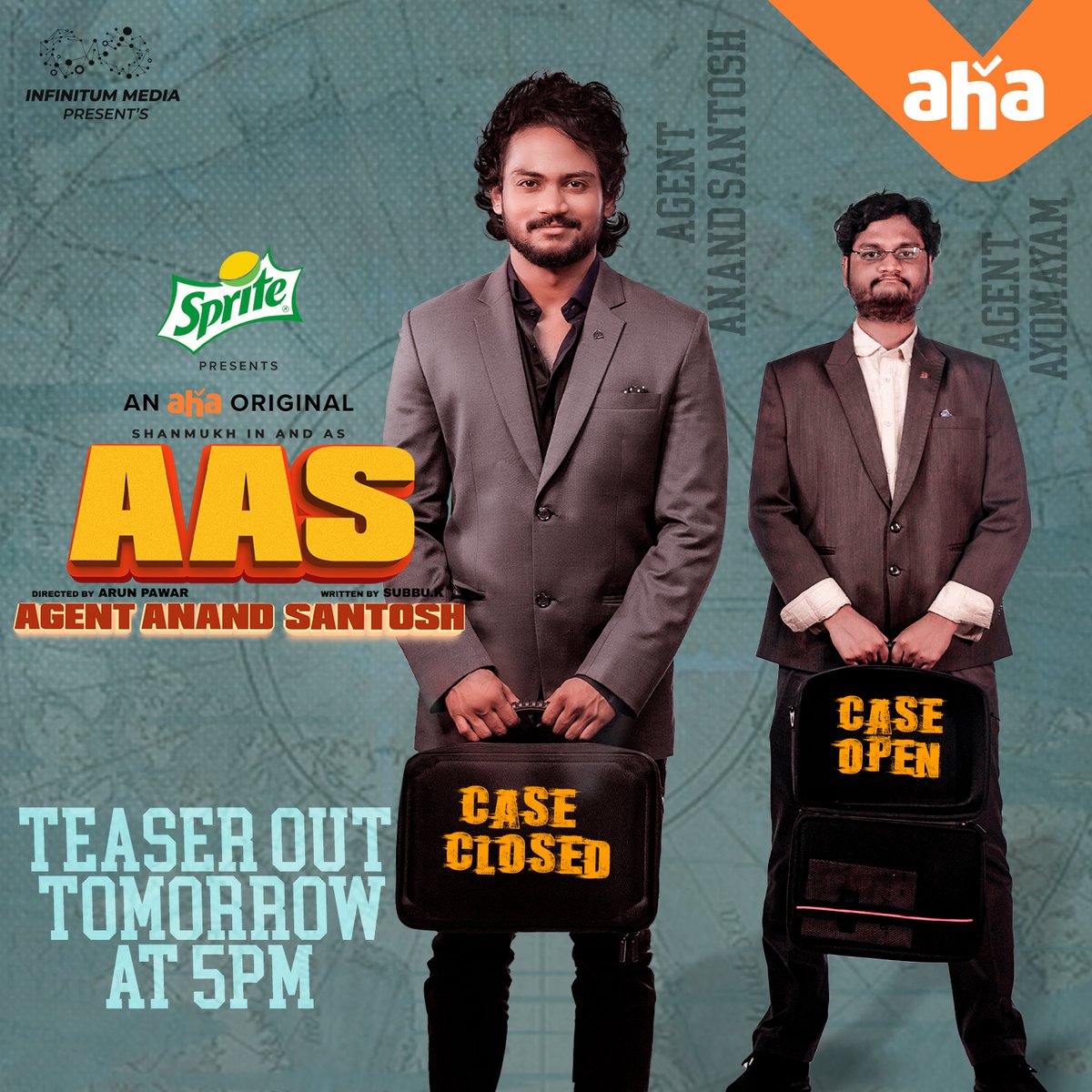 ahavideoIN's tweet photo. Ayomayam ayyadu Agent. Agent ayyadu Ayomayam. Veella gola, ga ja dha ba ne. 🤭
Teaser Coming Out Soon!😉
#AASOnAHA #Spritefridayreleaseonaha
@infinitummediaa  @shannu__7  @sprite_india https://t.co/UPs1bkyrZB