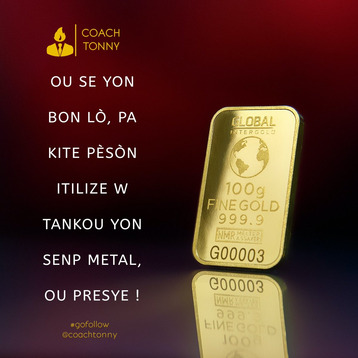 Coach_Tonny_HT's tweet photo. Ou se yon bon lò, pa kite pèsòn itilize w tankou yon senp metal, ou presye !

#or #Metal #viral #viralpost #viralreels #viralchallenge #viralvideochallenge #virales #vanwiserwilder #fyp #fypシ #fypchallenge #fypシ゚viral #fypage #fypageシ #fypツ #konpaevents #FYP #patajel https://t.co/dboFdXcyjS